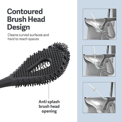 Casabella Hygienic Toilet Bowl Brush with Caddy, Black