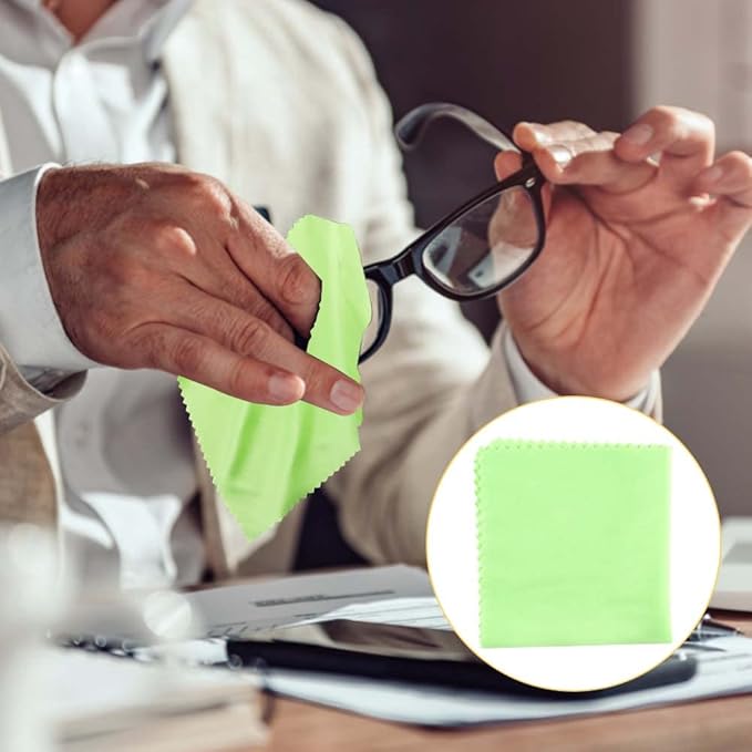 100Pack Mixed Colors Microfiber Cleaning Cloths Eyeglasses Cleaning Cloth for Eyeglasses Phone Screens Camera Lens and Any Other Delicate Surfaces Cleaner(5.5 x 5.5 Inch)