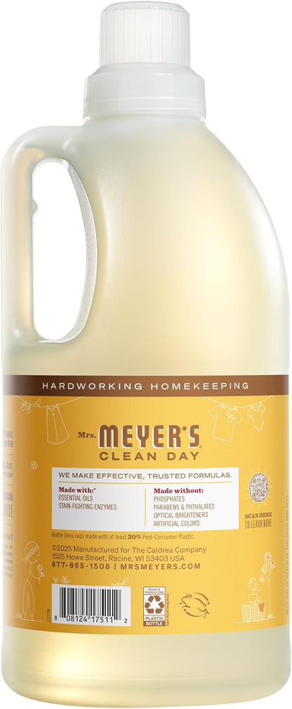 MRS. MEYER'S CLEAN DAY Baby Laundry Detergent Liquid, Infused with Essential Oils, Baby Blossom, 64oz (64 Loads)