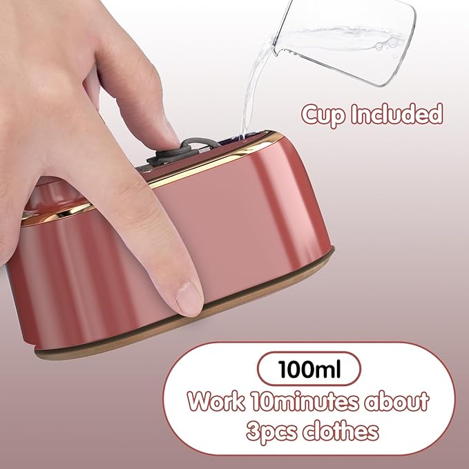 Travel Steamer Iron for Clothes Mini - Portable Ironing Machine Travel Small Size Portable Steamer Travel College Dorm Home Essentials (Winered)