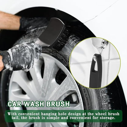 Carpet Cleaning Brush, Car Cleaning Brush, Tire Brush Wheel Cleaner, Universal Soft Bristle Car Wash Brush Short Handle Tire Cleaner Car Accessories for Car Interior Exterior and Home