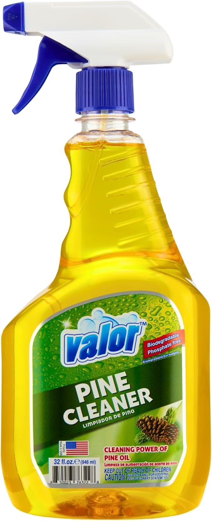 Valor Pine All-Purpose Cleaner with Trigger Sprayer, 32 fl oz – Multi-Surface Household Cleaner, Powerful Degreaser, Biodegradable, Fresh Pine Scent, Kitchen & Bathroom Use (32 Fl Oz (Pack of 12))