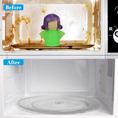 Angry Mama Microwave Cleaner Angry Mom Microwave Oven Steam Cleaner and Disinfects With Vinegar and Water for Kitchens, Steamer Cleaning Equipment Cleans the Crud in Minutes (Blue)