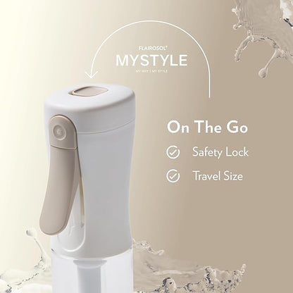 FLAIROSOL MyStyle, Spray Bottle for Hair - Small Travel Spray Bottle, Ultra Fine Continuous Water Mist for Face, Hairstyling, Salon, Cleaning, Beauty, Toners, Hydration & Makeup, 3.04oz / 90ml, White