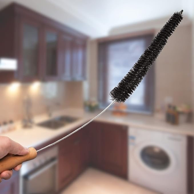 MaximalPower Clothes Dryer Lint Vent Exhaust Trap Cleaner Brush - Lint Remover with Long Coil Brush for Dryer, Fridge (1 Pack & Brush)