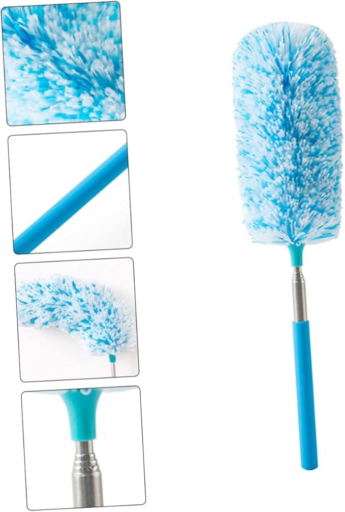 Extendable Microfiber Duster with Bendable Head Household Cleaning Tool for Dusting Blinds Furniture and Windows Material for Long Term Use
