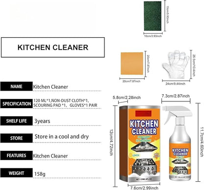 Kitchen Foam Cleaner Spray, All-purpose Grease Cleaner Spray for Pots, Pans, Surfaces & Appliances, Multipurpose Foam Cleaner Kit, Kitchen Cleaner Set