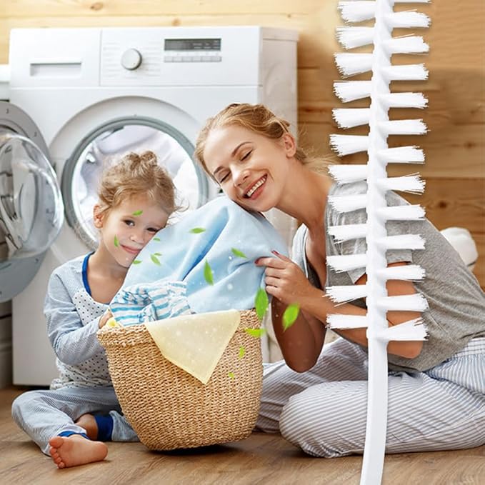 2pcs Washing Machine Cleaning Brushs, Flexible Bendable Slot Cleaning Brush 60cm(White)