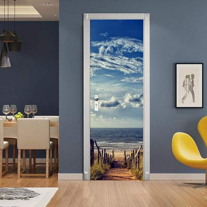 3D Wallpaper - Road to The Beach - Self-Adhesive PVC Premium - Waterproof - Stickers - 80 x 200