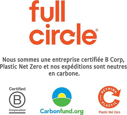 Full Circle Tenacious C Cast Iron Bamboo Dish Brush and Scraper – Durable Kitchen Scrub Brush for Dishes, Pots, Pans, and Cast Iron, Sustainable, Made with Recycled Plastic