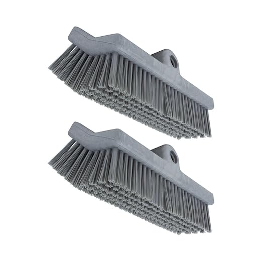 SPARTA 40423EC23 Plastic Floor Scrub Brush, Wall Brush, Equipment Brush With Nonabsorbent Bristles For Industrial Kitchens, Hospitals, Commercial Cleaning, 10 Inches, Gray, (Pack of 2)
