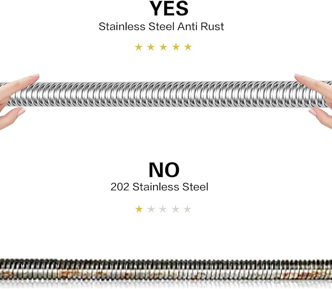 RUMOSE 98 inches Shower Hose Extra Long Stainless Steel Shower Tube Attachment Flexible Handheld Shower Sprayer Hose, Polished Chrome