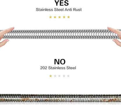 RUMOSE 118 inches Shower Hose Extra Long Stainless Steel Shower Tube Attachment Flexible Handheld Shower Sprayer Hose, Polished Chrome