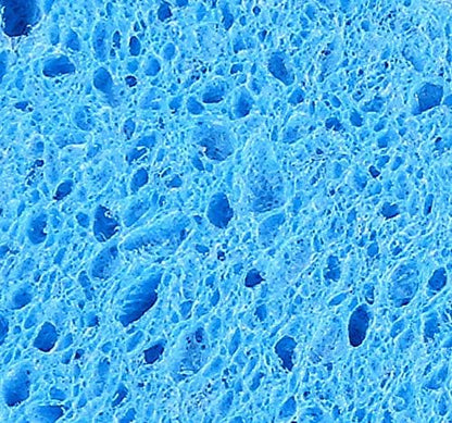 Non-Scratch Cellulose Sponge Kitchen Scrub Sponge with Scouring Pad Set, Good for Non-Stick Cookware Frying Pan, Pot, Counter Top, Sink Scrubbing, Kitchen Scrubbers, Pack of 2, (Blue)