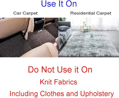 Carpet Pet Hair Remover, Portable Spark Lint Roller with Wooden Handle, Carpet Pile Brush with Double Sided Metal Scraper Suits Indoor Carpet, Pet Hair, Car Carpet,1 Pc