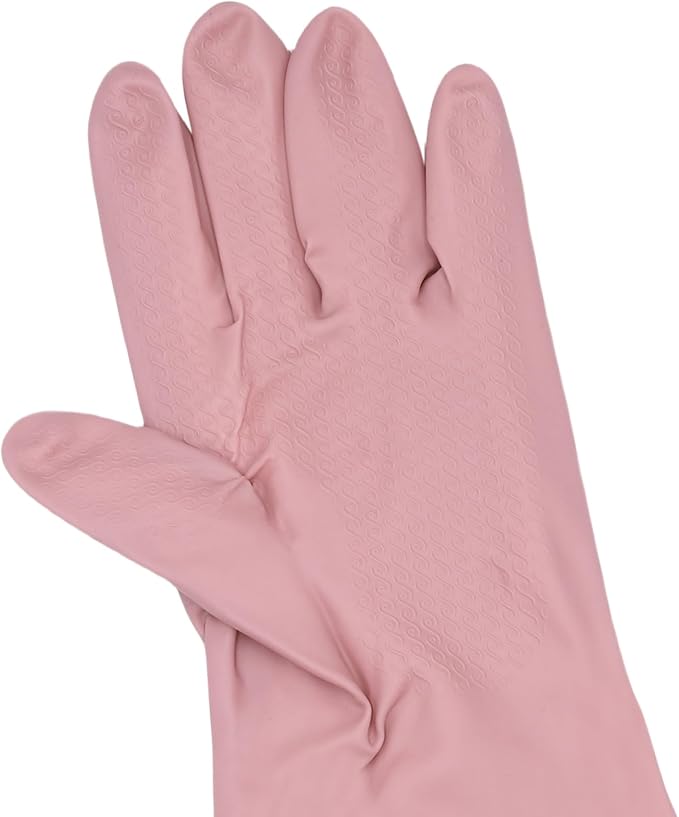 RARITYUS Household Kitchen Cleaning Gloves Waterproof Cotton Lined Dishwashing Non-Slip Long Cuff Gloves