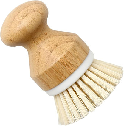 Premium Bamboo Dish Scrub Brush Eco-Friendly & Heavy-Duty Kitchen Cleaning Tool with Durable Natural Bristles, Ergonomic Wooden Handle for Effortless Dishwashing & Surface Scrubbing