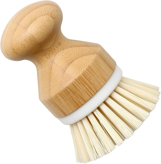 Premium Bamboo Dish Scrub Brush Eco-Friendly & Heavy-Duty Kitchen Cleaning Tool with Durable Natural Bristles, Ergonomic Wooden Handle for Effortless Dishwashing & Surface Scrubbing