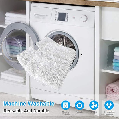 Fushing 3Pcs Steam Mop Pads, Washable Microfiber Cleaning Steamer Replacement Pads for Shark Steam Mop S3501 S3601 S2902 S3901 S3550 S3601D S3801 S3801CO SE450 S2901