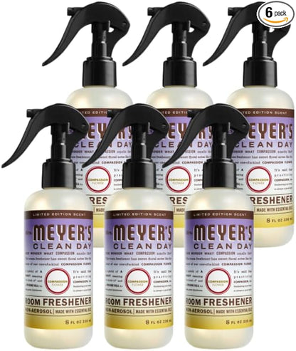 Mrs. Meyer's Clean Day Room Freshener, Compassion Flower Scent, 8 Fl Oz (Pack of 6)