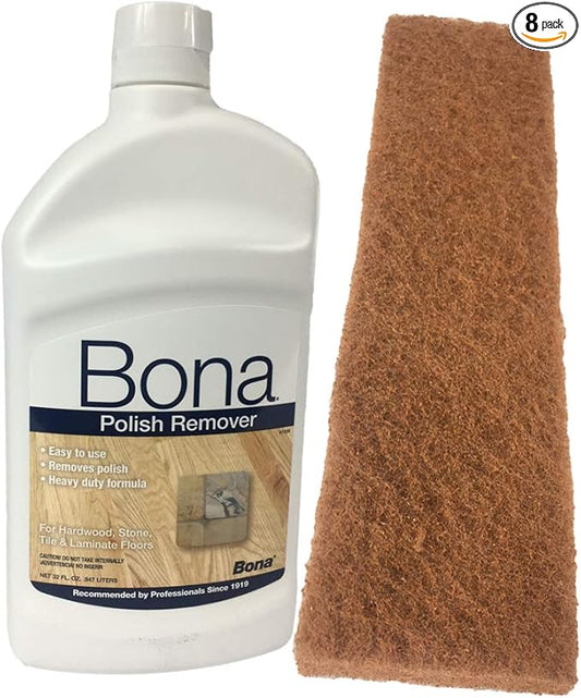 Bona Floor Polish Remover - Covers 200sqft - 32 Fl Oz (Pack of 8)