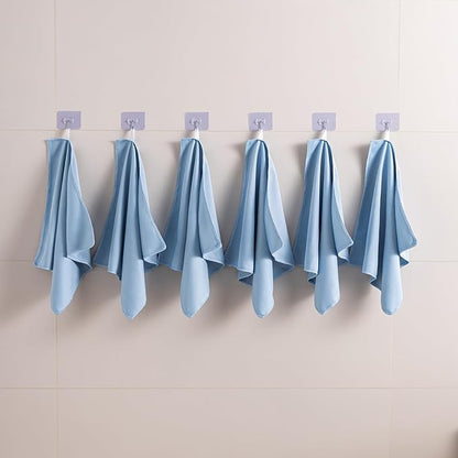 Microfiber Glass Cleaning Cloth 8 Pack, 16 Inch X 12 Inch, Lint Free Quickly Clean Window, Glasses, Windshields, Mirrors, and Stainless Steel, Blue
