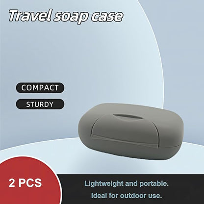 Travel Soap Holder Bar Soap Dish Shower Soap Saver Case Container Box for Bathroom Camping Gym Vonpri (Gray Without Bag)