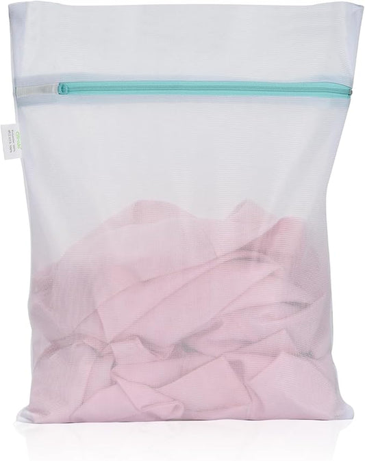 OTraki Mesh Laundry Bag for Delicates 12x16 inch Small Laundry Wash Bags for Washing Machine with Reinforced Zipper for Delicates Bra Socks Underwear, Don't Drying, Melting 140-176℉ White
