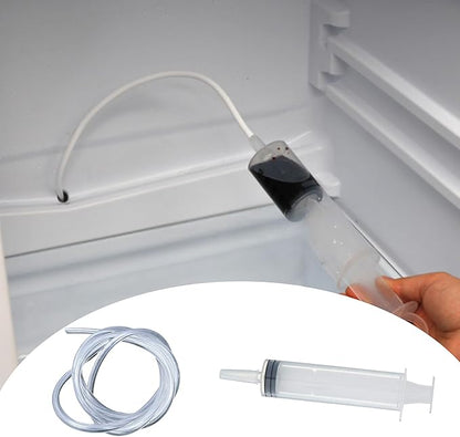 10 PCS Refrigerator Drain Cleaning Tool Include 1.5m Flexible Refrigerator Scrub Brush Flexible Feeding Tube Brush,Syringe Shovel Plug Rod, Water Dispenser Cleaning Kit