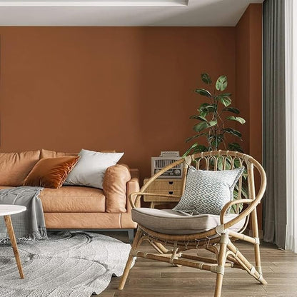 Safiyya Peel and Stick Wallpaper Dark Orange Contact Paper 393"x17.7" Solid Color Self Adhesive Removable Wallpaper for Barthroom Vinyl Rolls