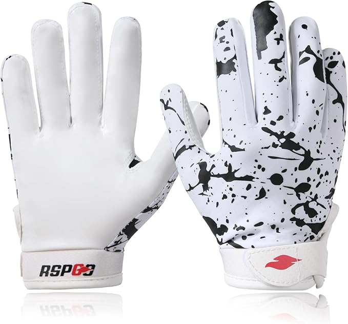 Kids Football Gloves Youth Enhanced Grip Silicone Wide Receiver Gloves