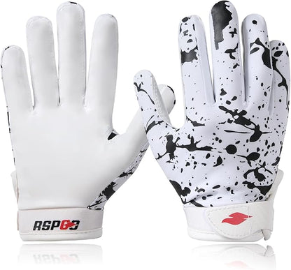 Kids Football Gloves Youth Enhanced Grip Silicone Wide Receiver Gloves
