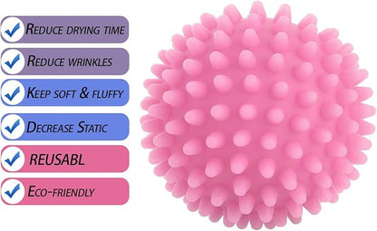Dryer Balls Laundry Reusable Dryer Balls Anti Static Dryer Drying Balls for Laundry Clothes Fabrics Reduce Wrinkles 2.5 in (Set of 6) (Royal Blue, Light Pink, Purple)