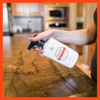 TriNova Granite Sealer & Protector – Best Stone Polish, Protectant & Care Product – Easy Maintenance for Clean Countertop Surface, Marble, Tile – No Streaks, Stains, Haze, or Spots - 128 fl oz (4PK)