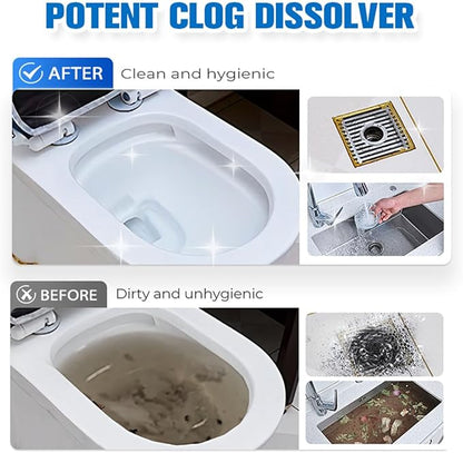 Powerful Drain & Pipe Clog Remover, Pipeline Dredging Agent, Unclog Sink Drain Cleaner for Kitchen Shower Toilet (2PCS)
