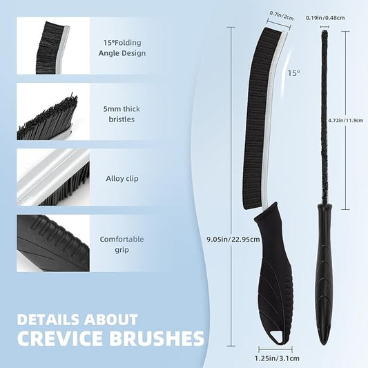 Hard Bristle Crevice Cleaning Brush-Thin Gap Scrub Brush, Small Cleaning Brush, Grout Brush, Kitchen Brush, Cleaning Tools for Toilet, Bathroom, Sink, Home, Household, Window (6, Light Blue)