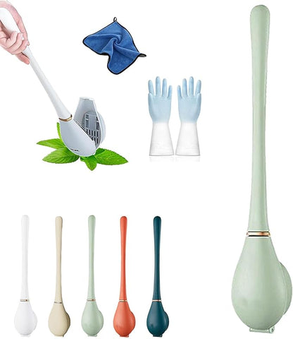 Modern Flexible Silicone Toilet Caspa for Home, Modern Home Flexible Silicone Toilet Brush, Wall Mounted Silicone Toilet Brush and Holder Set with Dispenser, Automatic Opening & Closing (1-D)