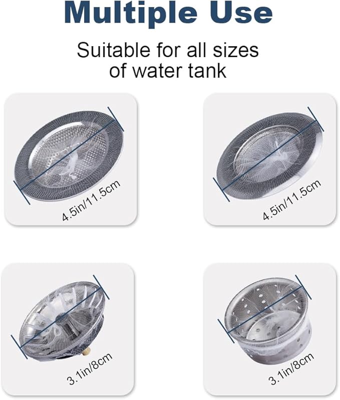 250 PCS Kitchen Disposable Mesh Sink Strainer Bag Fits Sink Strainer Elastic Anti-Clogging Sink Drain Strainer Collecting Kitchen Food Waste Garbage