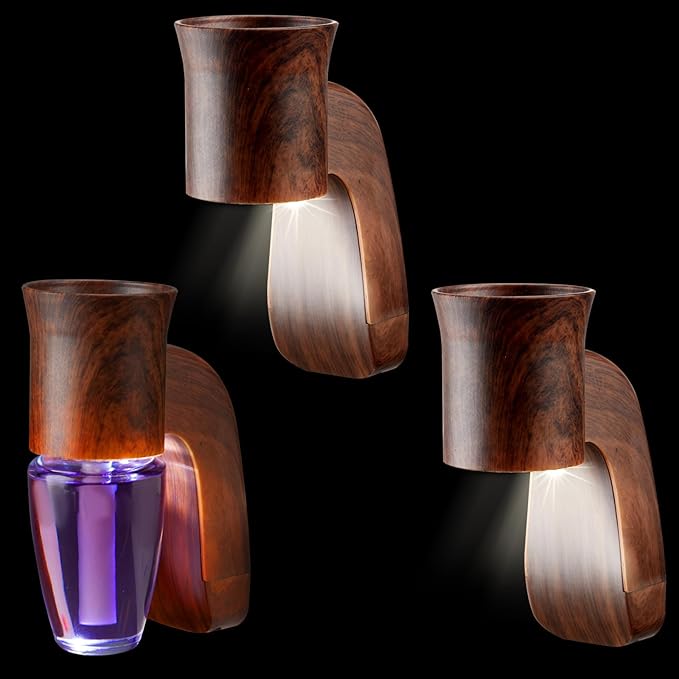 Nitial 3 Pcs Wall Fragrance Plug in with Night Light Compatible with Bath and Body Works Wallflowers Rustic Vintage Farmhouse Oil Plug in Bath and Body Works Wallflowers for Office Home Gifts