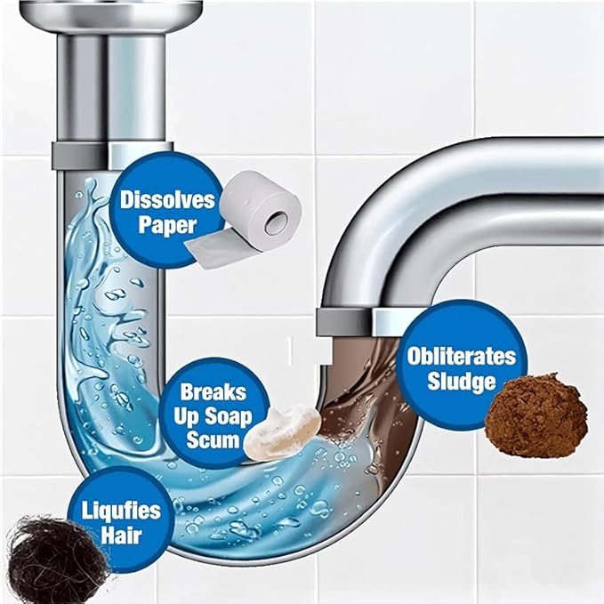 Saker Wild Sink and Drain Cleaner Powder|Multi-functional Sink Drain Cleaning|Powerful Pipe Dredging Agent|Rapid-Foam Fast-Acting Pipe Declogger for Kitchen,Bathroom,Toilet,Pipe Maintenance (3 PCS)