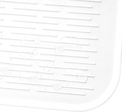 MicoYang Silicone Dish Drying Mat for Multiple Usage,Easy clean,Eco-friendly,Heat-resistant Silicone Mat for Kitchen Counter or Sink,Refrigerator or Drawer Liner White 5XL 36inches x 18inches