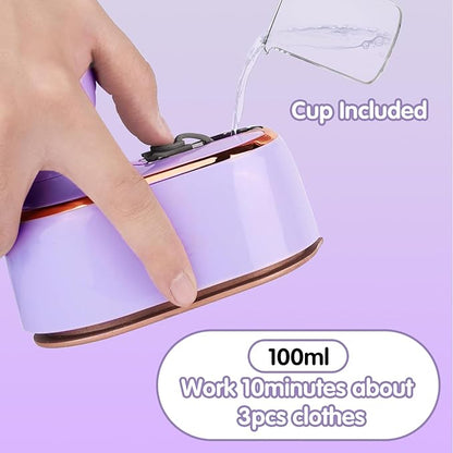 Travel Steamer Iron for Clothes Mini - Portable Ironing Machine Travel Small Size Portable Steamer Travel College Dorm Home Essentials (Purple)