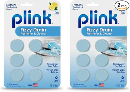 Plink Fizzy Drain Cleaner, 6 Count (Pack of 2), Lemon Scent