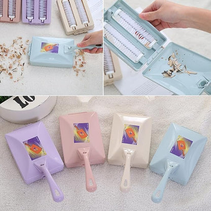 Carpet Debris Brush, Multi-Functional Handheld Double Roller Cleaning Brush, Carpet Table Sweeper Collector Brushes(Color:Random)