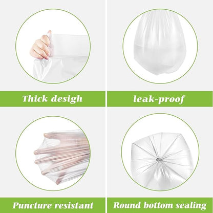 1.2 Gallon 80 Counts Strong Trash Bags Garbage Bags, Bathroom Trash Can Bin Liners, Small Plastic Bags for home office kitchen, fit 5-6 Liter, 0.8-1.6 and 1-1.5 Gal, Clear