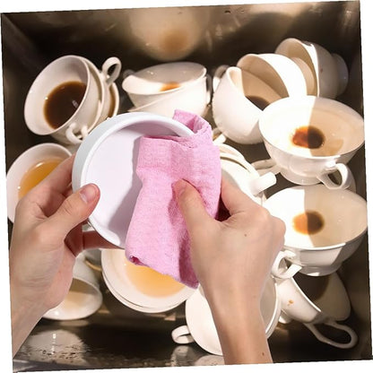 balacoo 4pcs Microfiber Dishcloth Set Water Absorbent Kitchen Cleaning Cloth Thickened Sturdy Cotton Kitchen Towels for Dishwashing and Household Cleaning