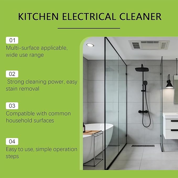Electrolyzed Ion Kitchen Cleaner Spray, Multi-purpose Cleanse Kitchen Appliance Cleaner, 300ml Kitchen Grime Remover for Hold, Oven, Stove, Range Hood, Easy Cleaning Household Items (1PC, 300ML)