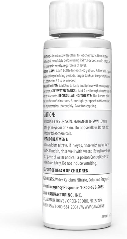 Camco TST MAX RV Toilet Treatment - Formaldehyde Free - Breaks Down Waste And Tissue - Septic Tank Safe - Treats up to 8-40 Gallon Holding Tanks -Lavender Scent, (8) 4 oz Bottles (41551)
