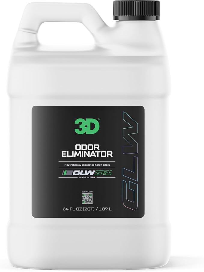 3D Odor Eliminator, GLW Series | Ultra Powerful Air Freshener | Long Lasting Odor Relief | Neutralizes Unwanted Smells | Fresh Scent | DIY Car Detailing (64 Oz) (64OZ)