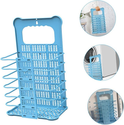 Luxshiny Plastic Laundry Baskets Wall Mount Storage Organizer Collapsible Bucket